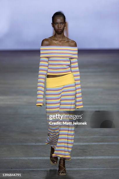 Model walks the runway during the Hansen & Gretel show during Afterpay Australian Fashion Week 2022 Resort '23 Collections at Carriageworks on May...