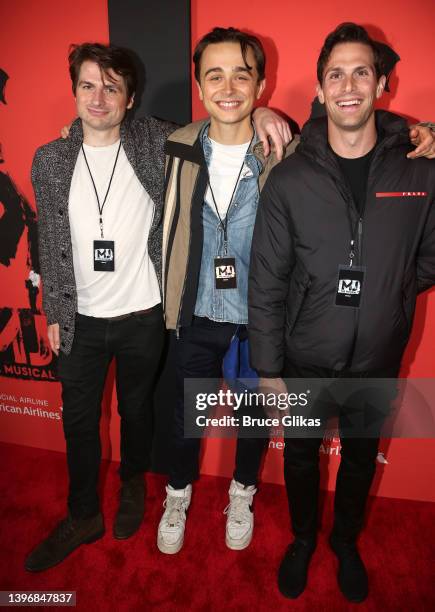 Gil Freston, Ben Ahlers and Eli Bronfman pose at The MJ, The Michael Jackson Musical Celebrates the 2021-2022 Broadway Season at Tavern on The Green...