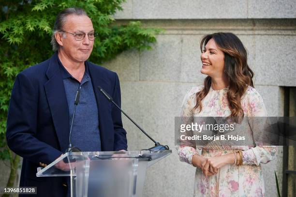 Bertin Osborne and Fabiola Martinez attend to presentation of the App +Family, by the Bertin Osborne Foundation on May 12, 2022 in Madrid, Spain.