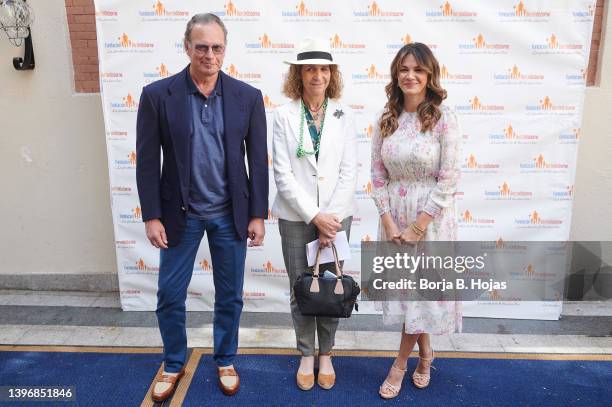 Bertin Osborne, Elena de Borbon and Fabiola Martinez attend to presentation of the App +Family, by the Bertin Osborne Foundation on May 12, 2022 in...