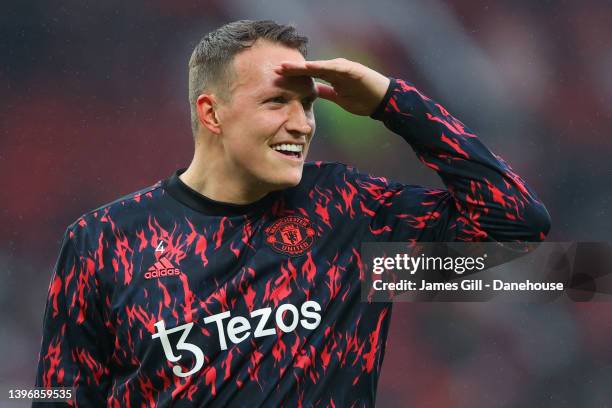 Phil Jones of Manchester United during the Premier League match between Manchester United and Brentford at Old Trafford on May 02, 2022 in...
