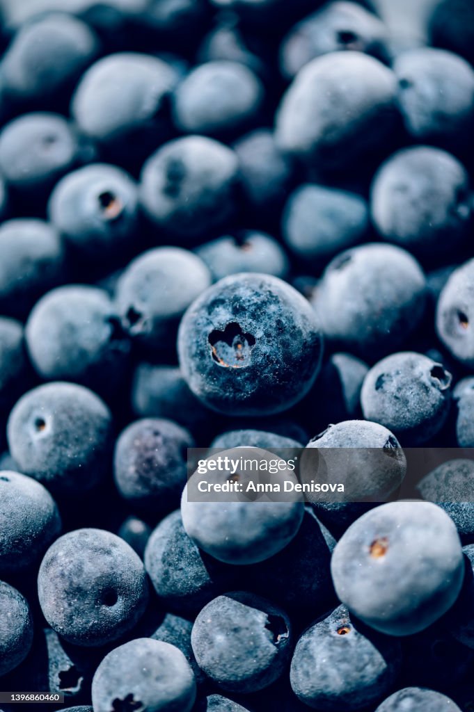 Frozen blueberries, background image