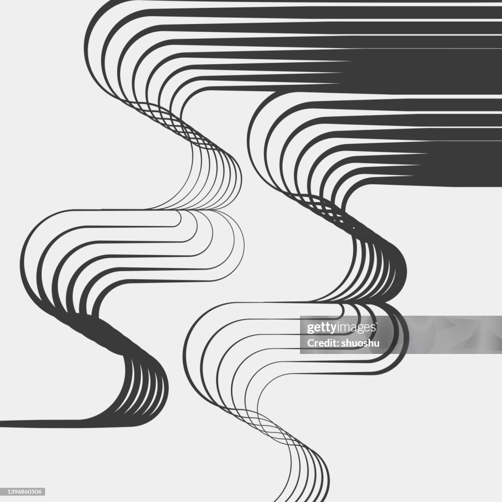 Abstract Curve Motion Stripe Line Pattern Background High-Res Vector ...