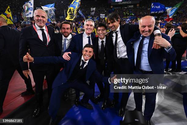 Corporate CEO Alessandro Antonello of FC Internazionale, Steven Zhang president of FC Internazionale, Head Coach Simone Inzaghi of FC Internazionale,...