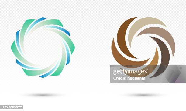 stockillustraties, clipart, cartoons en iconen met vector abstract  swirl pattern logo icon isolated - aperture