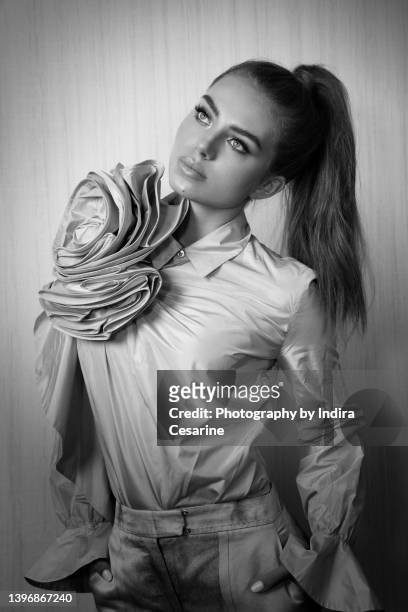 Actress Caitlin Carmichael is photographed for The Untitled Magazine on August 6, 2021 in Los Angeles, California. PUBLISHED IMAGE.