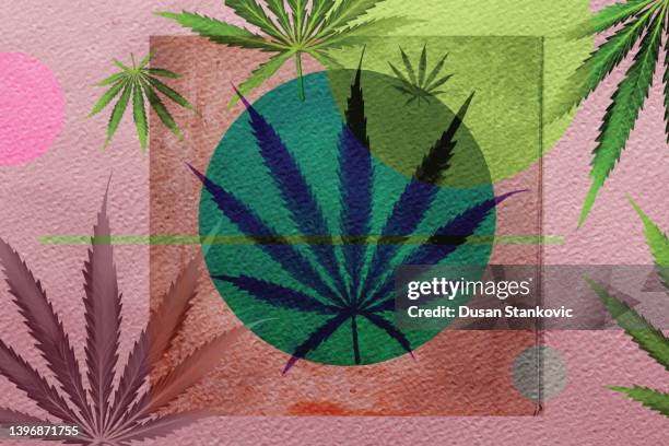creative pattern with cannabis - marijuana herbal cannabis 幅插畫檔、美工圖案、卡通及圖標