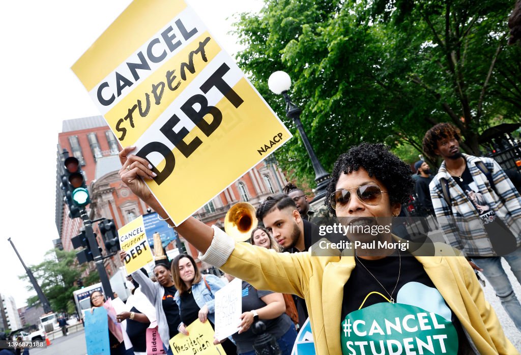 Student Loan Borrowers Gather To Tell President Biden To Cancel Student Debt