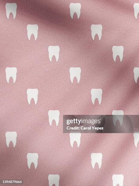 teeth seamless pattern in pink - seamless tooth pattern stock pictures, royalty-free photos & images