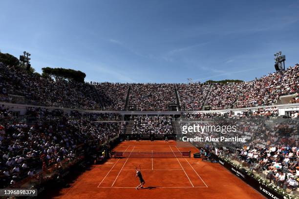 General view inside Centre Court during the men's singles third round match between Jannik Sinner of Italy and Filip Krajinovic of Serbia during day...
