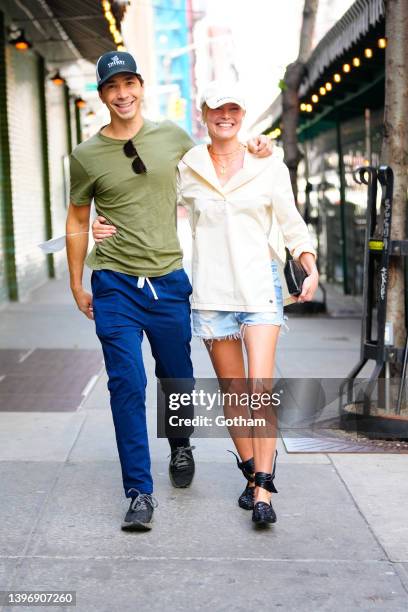 Justin Long and Kate Bosworth are seen on May 12, 2022 in New York City.