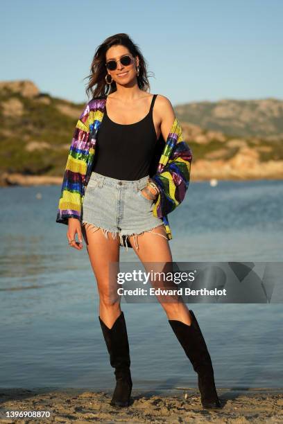 Laury Thilleman attends the Etam Cruise 2022 Collection at Domaine de Murtoli on May 12, 2022 in Corsica,France.