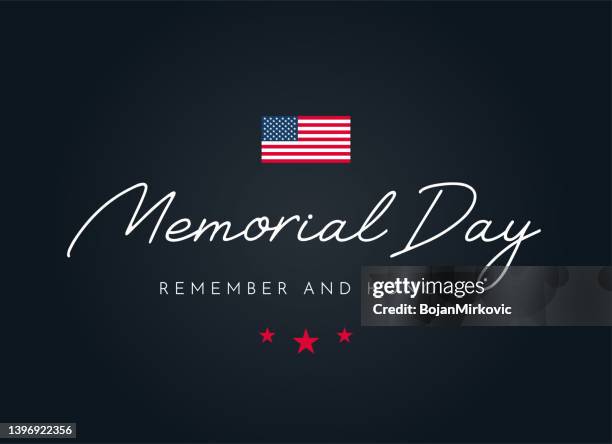 ilustrações de stock, clip art, desenhos animados e ícones de happy memorial day poster, background. remember and honor. vector - feriado americano memorial day
