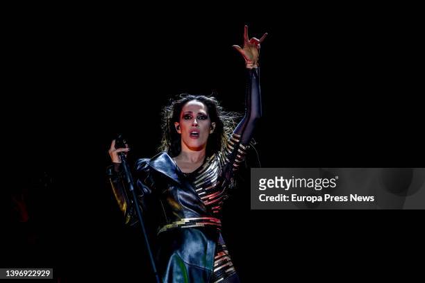 The singer Malu during a concert at the WiZink Center, on 12 May, 2022 in Madrid, Spain. Malu's tour, 'Mil Batallas Tour 2022', which begins with...