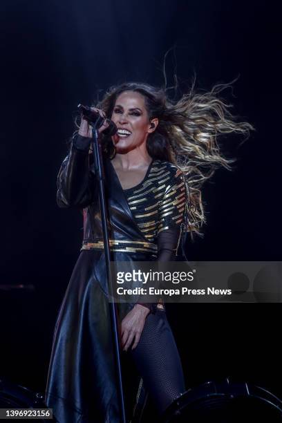 The singer Malu during a concert at the WiZink Center, on 12 May, 2022 in Madrid, Spain. Malu's tour, 'Mil Batallas Tour 2022', which begins with...