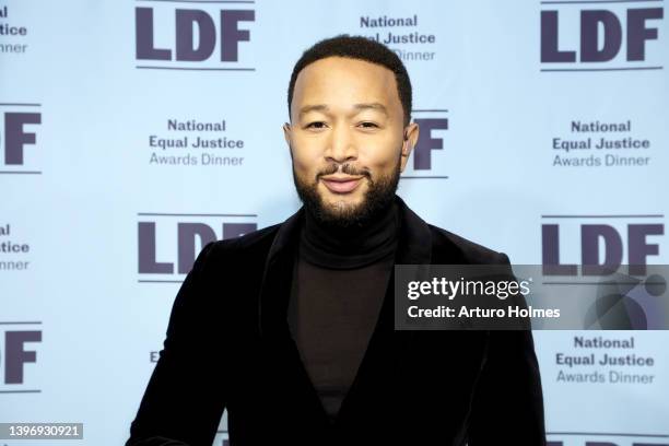 John Legend poses backstage during the LDF 34th National Equal Justice Awards Dinner on May 10, 2022 in New York City.