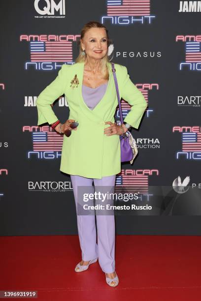 Barbara Bouchet attends the "American Night" premiere on May 12, 2022 in Rome, Italy.