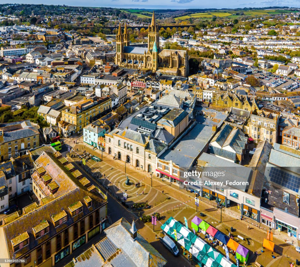 Aerial View Of Truro The Capital Of Cornwall England High Res Stock aerial-view-of-truro-the-capital-of-cornwall-england-high-res-stock