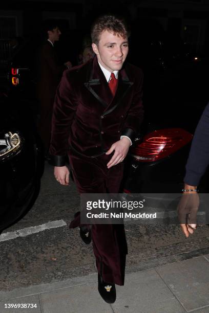 Rocco Ritchie seen arrives at Rocco Ritchie's Exhibition after-party at The Twenty Two, on May 12, 2022 in London, England.