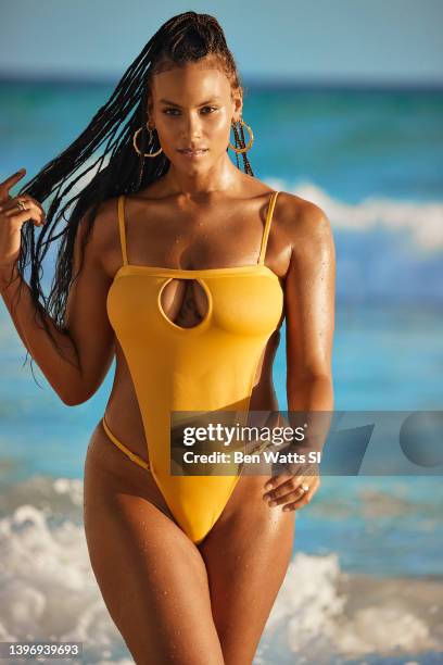 Swimsuit Issue 2022: Model Marquita Pring poses for the 2022 Sports Illustrated swimsuit issue on December 2, 2021 in Barbados. PUBLISHED IMAGE....