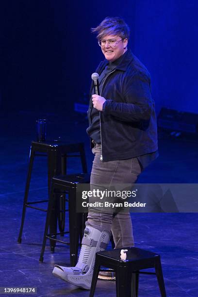 Hannah Gadsby performs onstage during the New York Premiere of Body of Work at BAM at BAM Howard Gilman Opera House on May 11, 2022 in New York City.