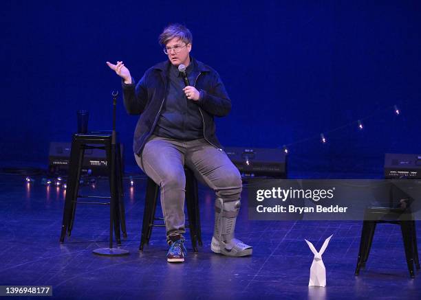 Hannah Gadsby performs onstage during the New York Premiere of Body of Work at BAM at BAM Howard Gilman Opera House on May 11, 2022 in New York City.