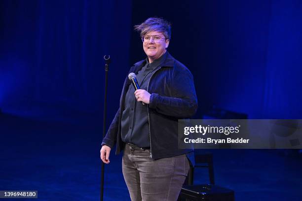 Hannah Gadsby performs onstage during the New York Premiere of Body of Work at BAM at BAM Howard Gilman Opera House on May 11, 2022 in New York City.