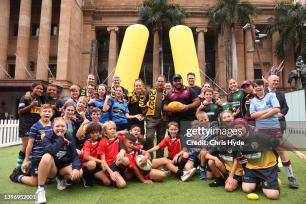 Wallabies coach Dave Rennie, Rugby Australia Board Director Daniel Herbert, Classics Andrew Slack, James Horwill and Annette Finch, Queensland Rugby...