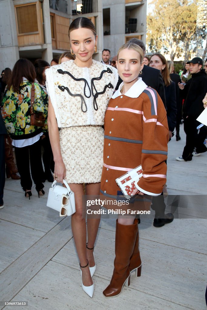 Miranda Kerr and Emma Roberts attend the Louis Vuitton's 2023
