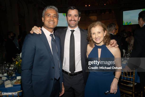 Dr. Snehal Amin MD, Dr. Noah Gratch and Monica Schadlow attend The Skin Cancer Foundation's Champions for Change Gala at The Plaza Hotel on May 12,...