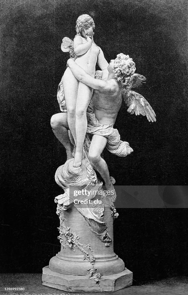 Cupid receives Psyche in Olympus, statue