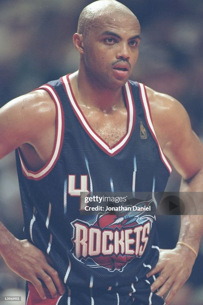 Forward Charles Barkley of the Houston Rockets looks on during a game