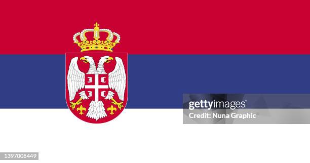 serbien-fahne - serbian flag stock-grafiken, -clipart, -cartoons und -symbole