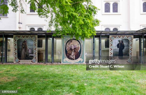 Florence Welch is immortalised by Spotify as a 19th century tapestry 'billboard' at Dulwich Picture Gallery for new album 'Dance Fever', on May 13,...