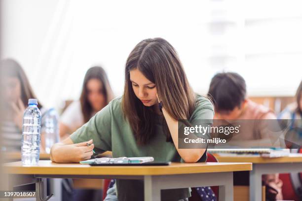 pupils on class in school - examen bildbanksfoton och bilder