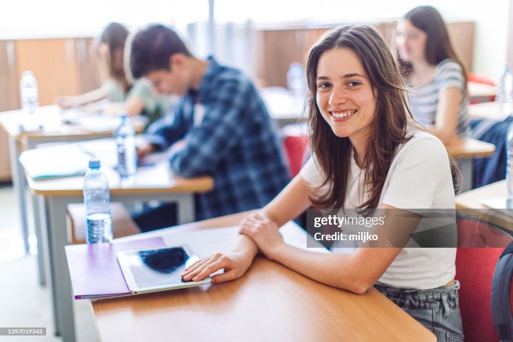 Pupils on class in school