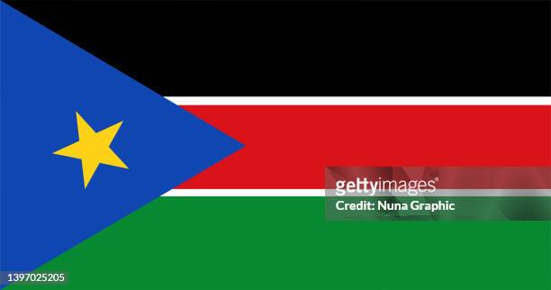 south sudan flag - south sudan flag stock illustrations