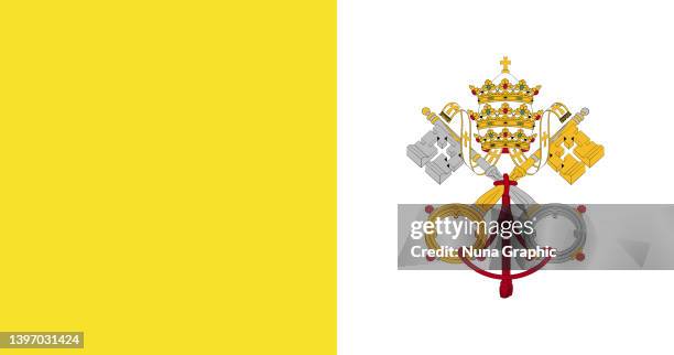 illustrazioni stock, clip art, cartoni animati e icone di tendenza di bandiera della città del vaticano - stato del vaticano