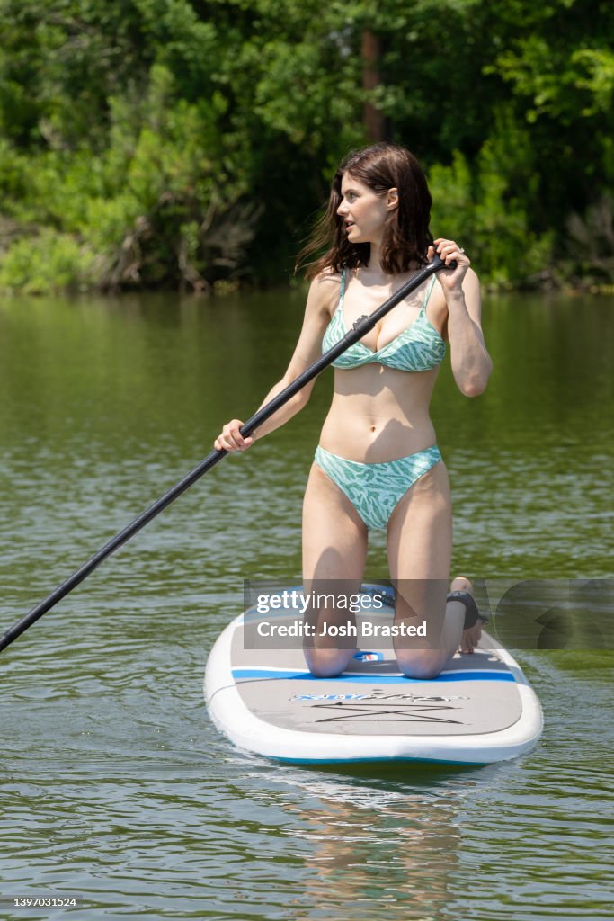 Alexandra Daddario Matches With Her Sister Catharine In Aerie Swimwear - New Orleans, LA