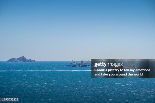 piombino and promontory - leghorn, tuscany, italy - port of leghorn - fotografias e filmes do acervo