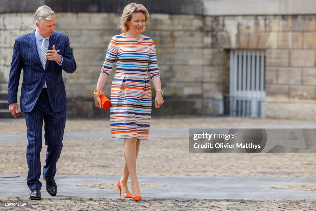 King Philippe And Queen Mathilde Of Belgium Receive Belgian Paralympic Athletes Of Beijing 2022