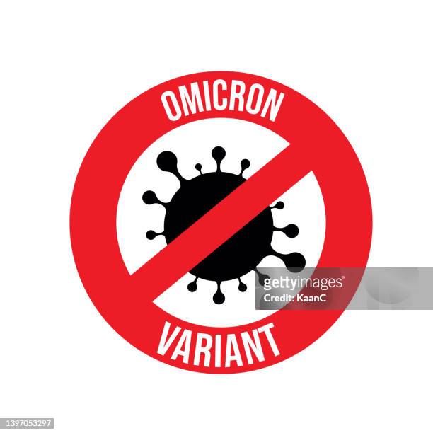 stockillustraties, clipart, cartoons en iconen met virus icon crossed out with stop sign. covid-19 or coronavirus outbreak influenza as dangerous flu strain cases as a pandemic concept warning banner flat style illustration stock illustration - b117 covid 19 variant