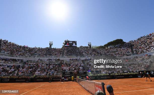 General view inside Centre Court during during the Men's Single's match on Day Six of the Internazionali BNL D'Italia at Foro Italico on May 13, 2022...