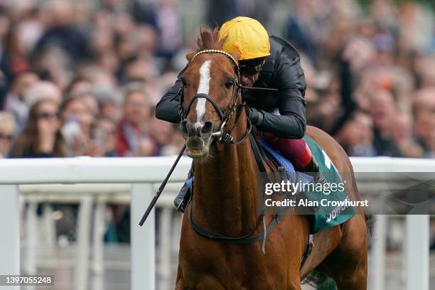 Frankie Dettori riding Stradivarius win The Paddy Power Yorkshire Cup Stakes at York Racecourse on May 13, 2022 in York, England.