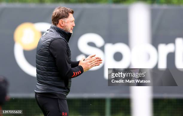 Southampton manager Ralph Hasenhüttl during a Southampton FC training session at the Staplewood Campus on May 13, 2022 in Southampton, England.