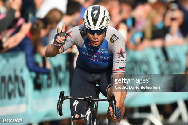 Fabio Jakobsen of Netherlands and Team Quick-Step - Alpha Vinyl celebrates winning during the 43rd Tour de Hongrie 2022 - Stage 3 a 154km stage from...
