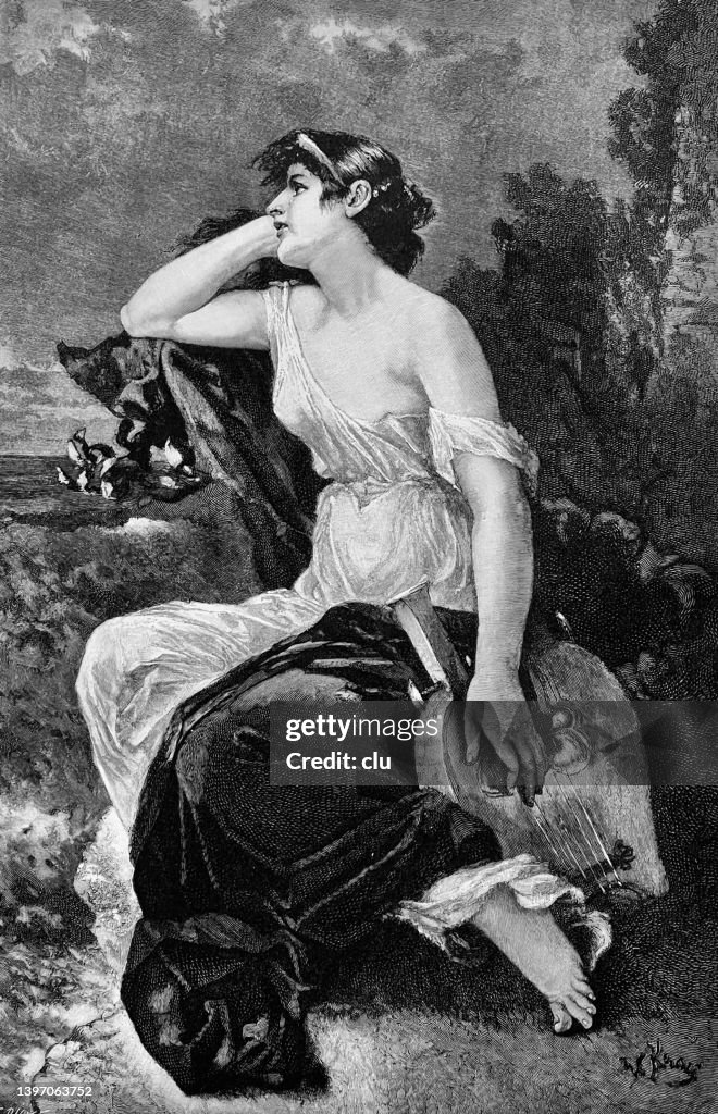 Sappho, ancient greek author, day dreaming