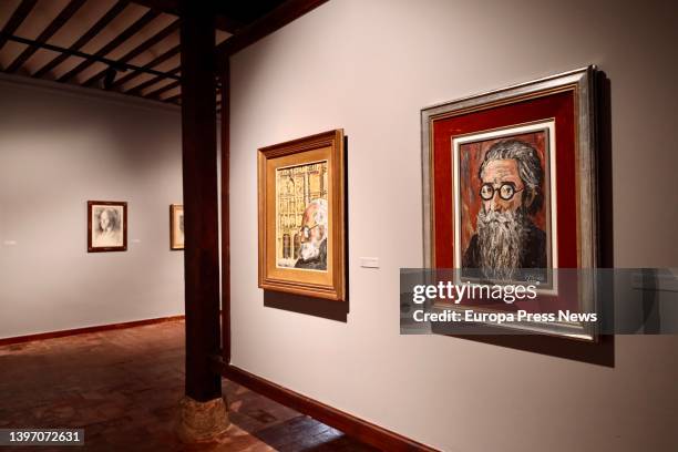 Some portraits in the Gregorio Prieto Museum in Valdepeñas, on 13 May, 2022 in Valdepeñas, Ciudad Real, Castilla-La Mancha, Spain. The Gregorio...