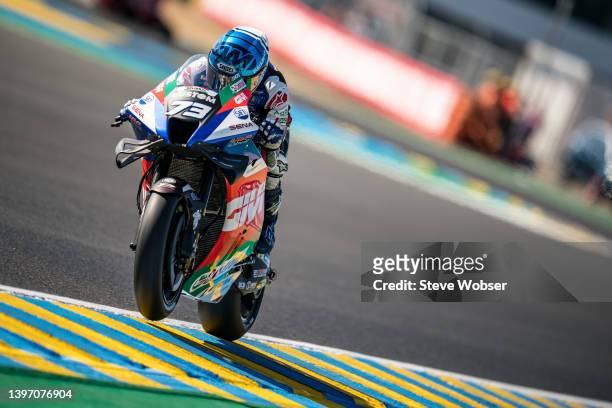 Alex Marquez of Spain and LCR Honda CASTROL rides during the free practice session of the MotoGP SHARK Grand Prix de France at Bugatti Circuit on May...