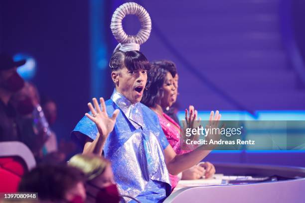 Jorge Gonzalez and Motsi Mabuse are seen on stage during the 11th show of the 15th season of the television competition show "Let's Dance" at MMC...
